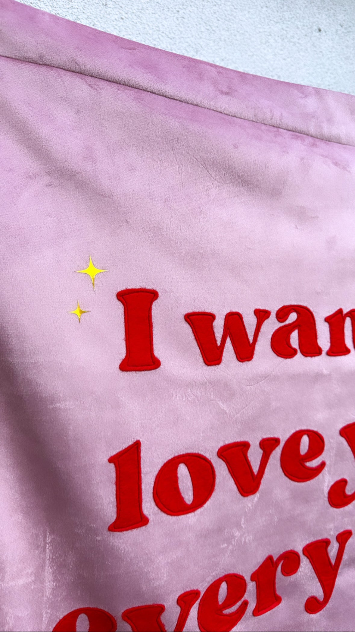 Applique Lettering Velvet Banner