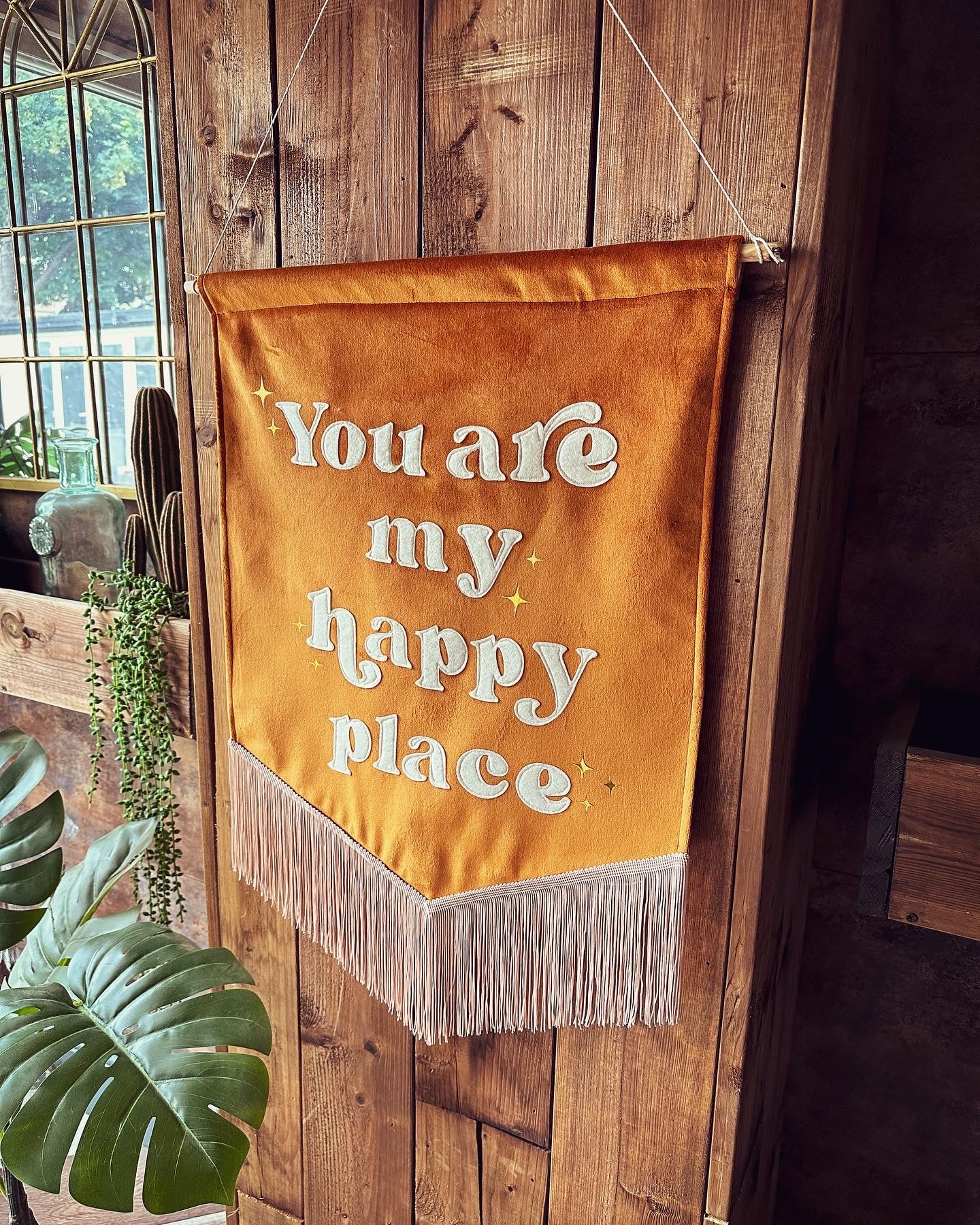 Applique Lettering Velvet Banner