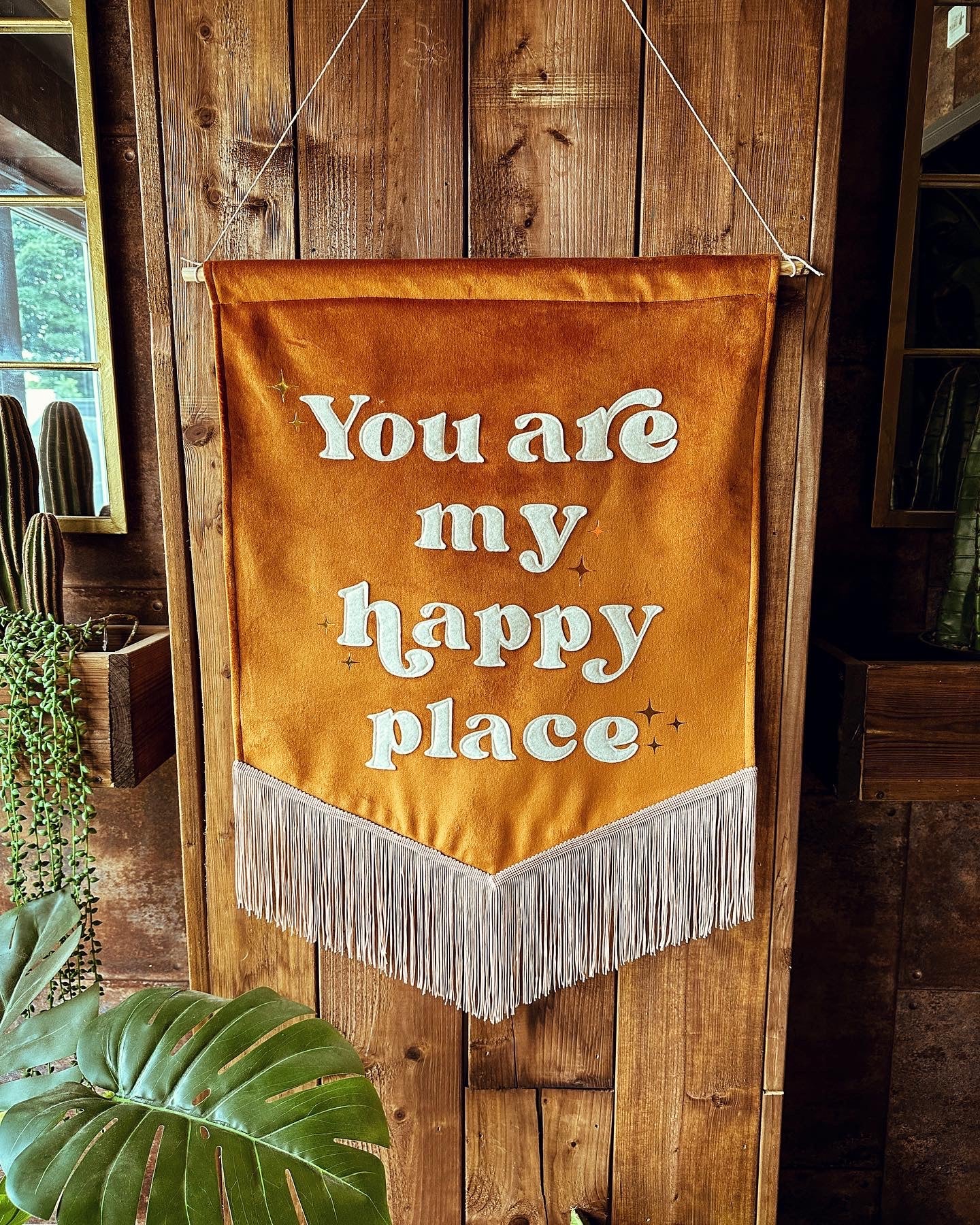 Applique Lettering Velvet Banner
