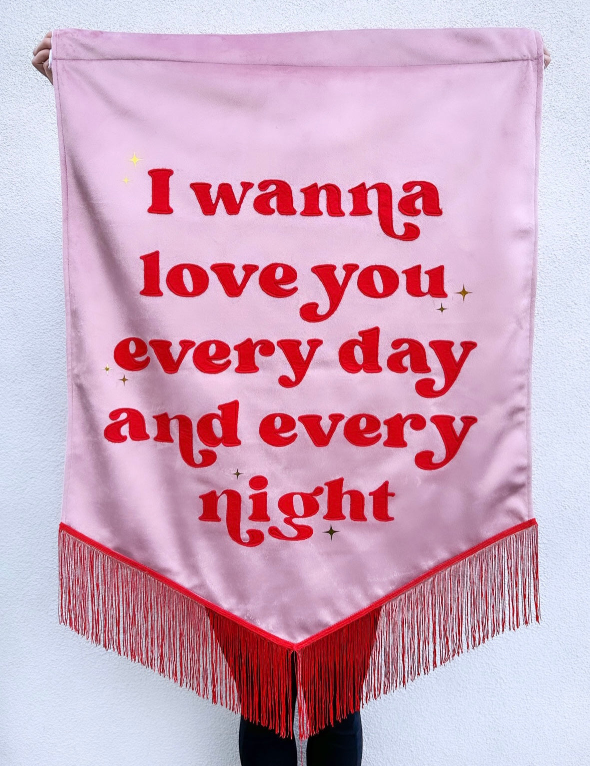 Applique Lettering Velvet Banner