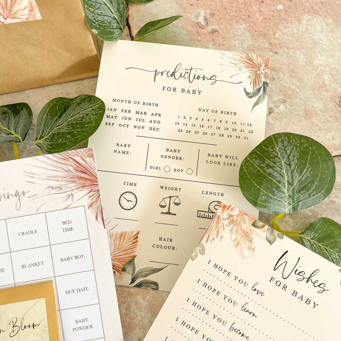 Sage Green & Pampas Baby Shower Package