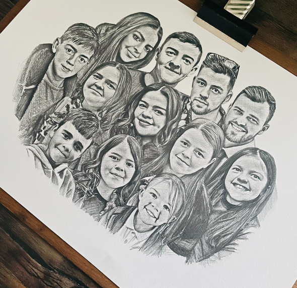 Black & White Sketch from combined photos